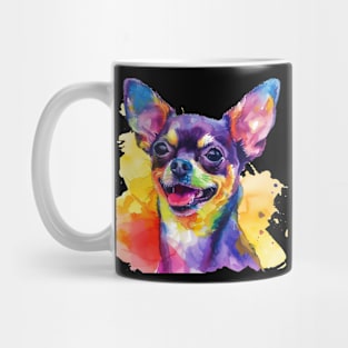 Chihuahua Dog Water Color Pop Art Design for Dog Lover Mug